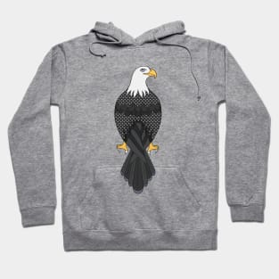 Starry black and white eagle Hoodie